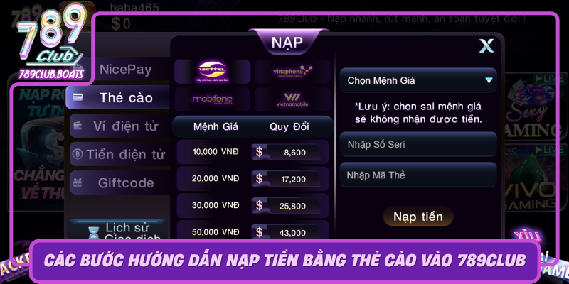 Cac Buoc Huong Dan Nap Tien Bang The Cao Vao 789Club0