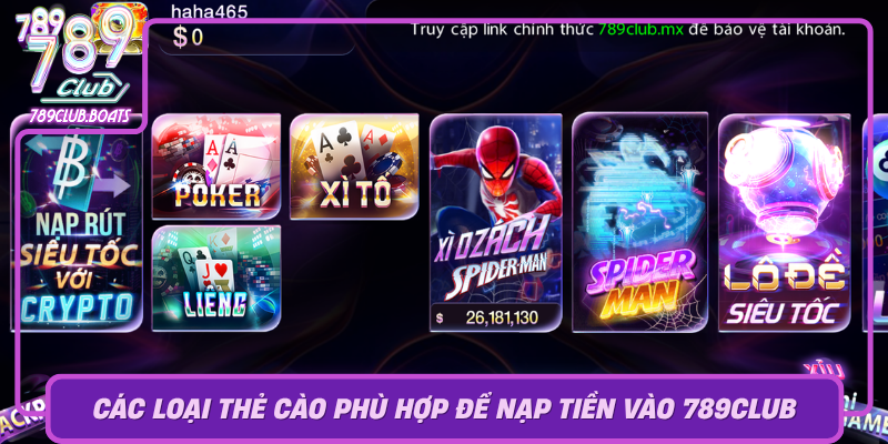 Cac Loai The Cao Phu Hop De Nap Tien Vao 789Club0